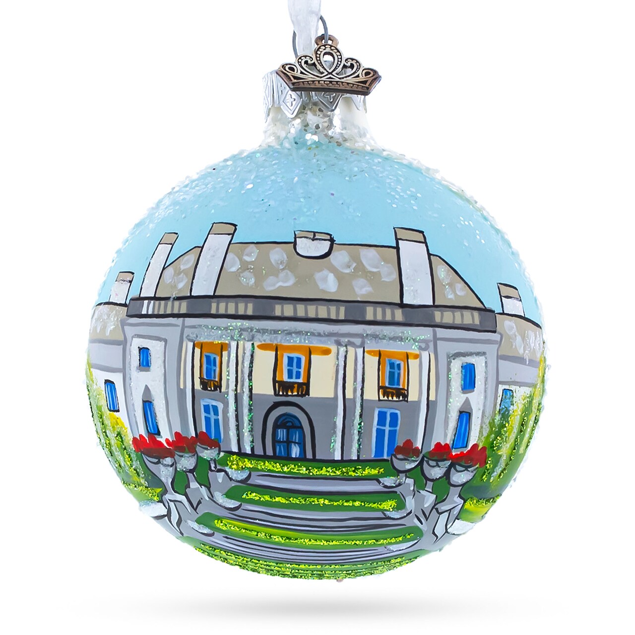 Nemours Estate, Wilmington, Delaware, USA Glass Ball Christmas Ornament 3.25 Inches
